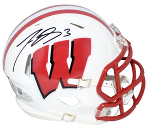 LEE EVANS AUTOGRAPHED WISCONSIN BAGERS SPEED MINI HELMET BECKETT - Picture 1 of 1