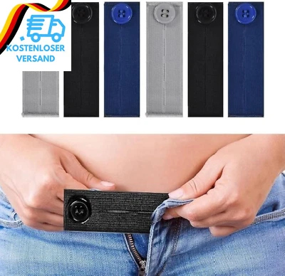 TOLENRE 6 Stück Hosenbunderweiterung Elastische, Einstellbar Taillenverlängerung Hosenve