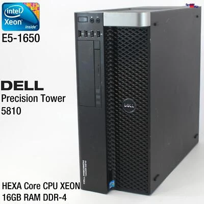 DELL PRECISION TOWER 5810 HEXA CORE XEON E5-1650 COMPUTER PC 16GB DDR4 128GB SSD - Image 1 of 4