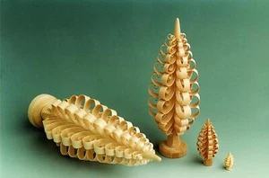 Decorazione natalizia truciolo altezza circa 60 cm NUOVO Natale albero di Natale legno - Foto 1 di 1