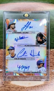 Acuña, Guerrero, Houck, Rodriguez 2024 Bowman's Best Quad Autos Gold/50 Mets - Imagen 1 de 3