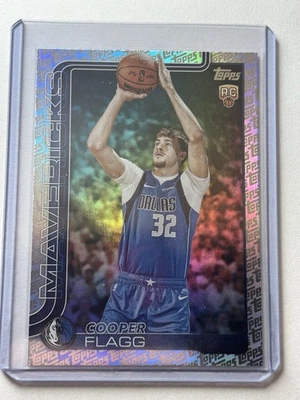 Cooper Flagg Topps 2025 Fanatics Exclusive Parallel Rainbow Foil Mavs RC #201 - Image 1 of 2