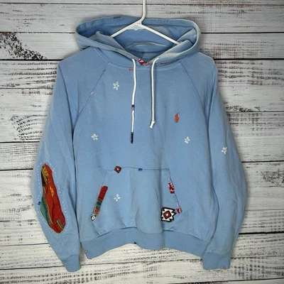 Polo Ralph Lauren Denim Goods Aztec Southwestern Blanket Hoodie Women’s Medium - Image 1 of 4