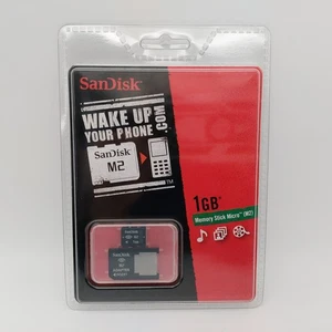 SanDisk 1GB Memory Stick Micro M2 Card + M2 Adapter für Sony Ericsson - NEU ✅ - Picture 1 of 2