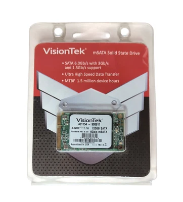 VisionTek 900611 mSata 125GB SSD 6Gb/s 3.3VDC Ultra High Speed Data Transfer - Image 1 of 4