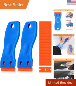 Ergonomisches Kunststoffklingenwerkzeug - 2 Stück mit 60 sicheren Ersatzklingen zum Reinigen - Bild 1 von 9