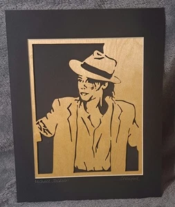 Michael Jackson Memorabilia Picture Scroll Saw Wood Art Handmade OOAK - Picture 1 of 7
