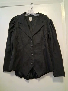 Wahmaker Black Victorian Bustle Back Leg-O-Mutton Sleeves Jacket 10 True West - Picture 1 of 10