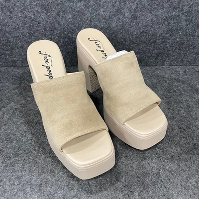 Женские замшевые сандалии FREE PEOPLE Zoe на платформе с коренастым каблуком размер США 8,5 - Изображение 1 из 4