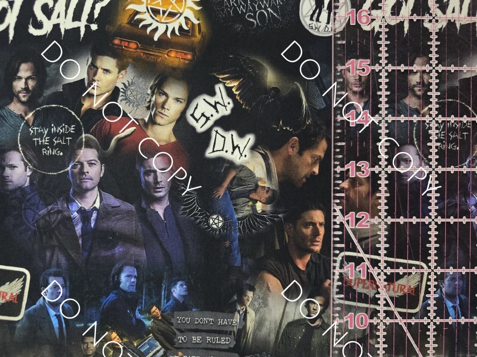 Programa de TV sobrenatural de tela tejida 100 % algodón personalizado por 1/4 yarda 9x56  Foto 1 de 2