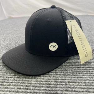 Outerknown Hat Cap Snap Button One Size Black Recycled Polyester Minimalist Mens - Picture 1 of 4