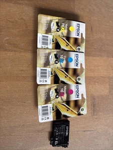 Epson WF XL 1x Yellow, 1x Cyan, 1x Magenta. OVP + 1x XL Black - Photo 1/2