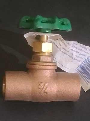 Клапан Webstone 3/4 дюйма стопор и отходы латунный потовый припой С СЛИВНЫМ ПОРТОМ - Изображение 1 из 4