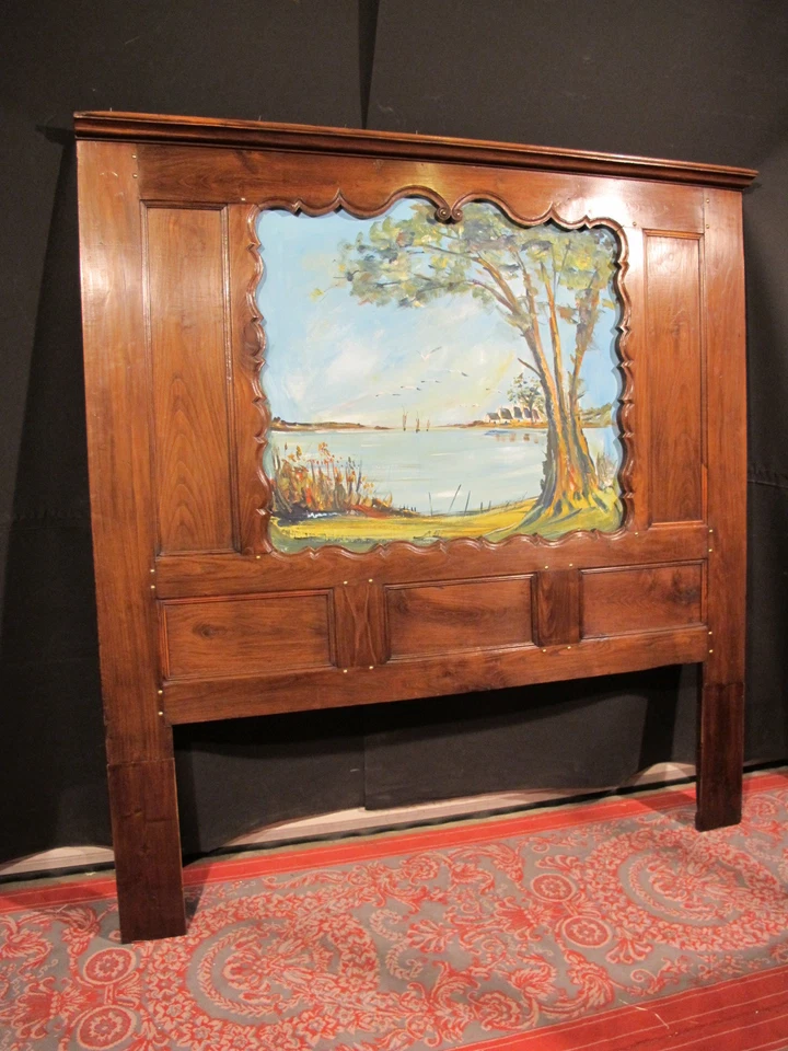 ANCIENNE TÊTE DE LIT CLOS BRETON peinture St cado ria d'Etel façade châtaignier - Photo 1/4