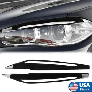 1 Piano Negro Faro Párpado Cubierta Cejas Borde Para BMW X5 F15 2014-2018 EE. UU. - Imagen 1 de 6
