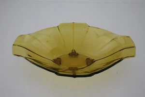 Vintage(1930s)Sowerby Amber Art Deco Oval Flared Bowl, Excellent - Picture 1 of 7