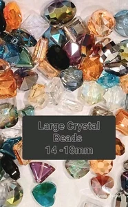 40 Pcs Large beads Crystal Bead Lot Faceted Transparent Glass - Picture 1 of 15
