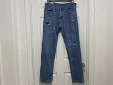 ✅Hollister ✅Classic Straight Jeans ✅Mens ✅Size 32x34 ✅Distressed ✅Knee Patch