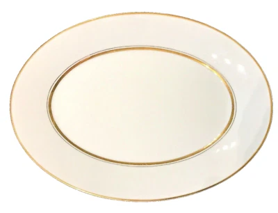 NORITAKE JAPÓN Vintage GLORIA #6526 PLATO OVALADO BLANCO con adornos dorados en muy buen estado Foto 1 de 4