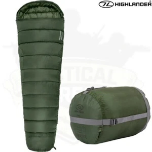 Highlander Phoenix Ember 250 SLEEPING BAG Lightweight 3 SEASON CAMPNG ARMY GREEN - Picture 1 of 10