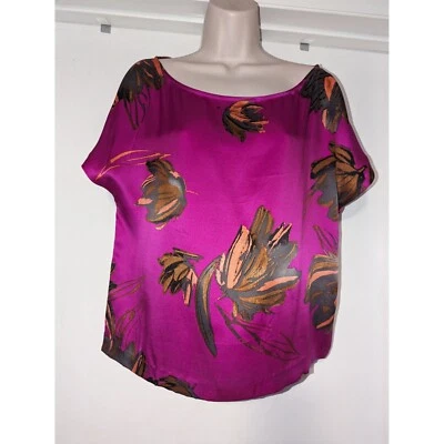 Camisa Halston Heritage 100% seda talla 6 rosa floral Foto 1 de 4