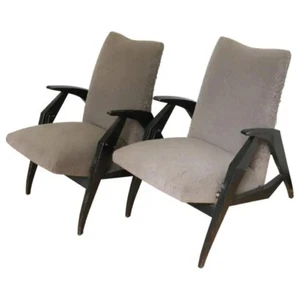 Italian Modernist Set of Two Diminutive Reclining Armchairs, Circa 1950s - Picture 1 of 9