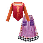 Festival Kids Girl Hocus Pocus Mary Sanderson Cosplay Costume Cap Dress Outfit