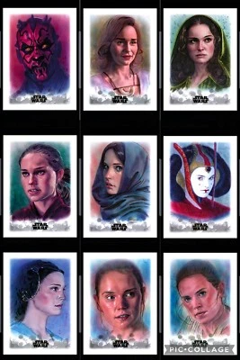 Topps Star Wars Digital Card Trader 98 Card Stellar Signatures Sketch 2019 Set - Image 1 of 4