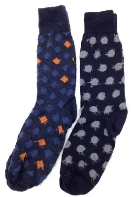 $30 Bloomingdale'S New Men'S 2-Pairs Pack Blue Dots Casual Crew Socks One-Size - Image 1 of 2