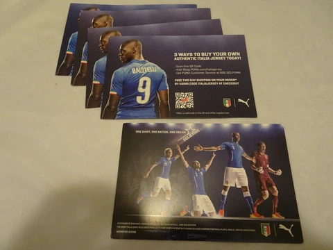 Italy Italia National Soccer Team Puma promotional flyers postcard size brochure Cover