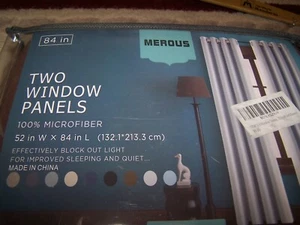 Merous TWO WINDOW PANELS 52" * 84" ( 2 PANELS) BROWN & DAILY SHIPPING! - Picture 1 of 3