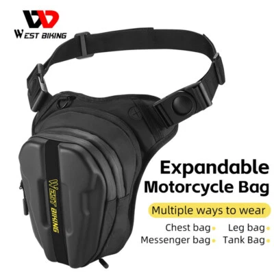 WEST BIKING Expandable Motorrad Hard Shell Taille Bein Tasche Schultertasche - Bild 1 von 4