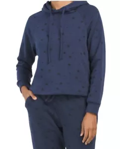 Olivia & Vivian Women's Star Print Fleece Hoodie Blue Black Size M - Picture 1 of 2