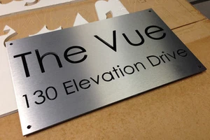 HOUSE Business SIGN PLAQUE Modern Unique CUSTOM Made LASER CUT Architectural  - Picture 1 of 9