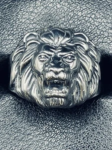 Neuzustand Sterlingsilber Löwenkopf 3D Ring Größe 13,00 - Bild 1 von 8
