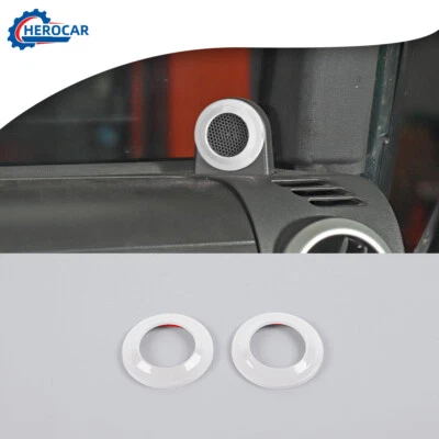 2X A-Pillar Speaker Stereo Cover Trim Rings For Jeep Wrangler JK 2007-2014 White Foto 1 de 4