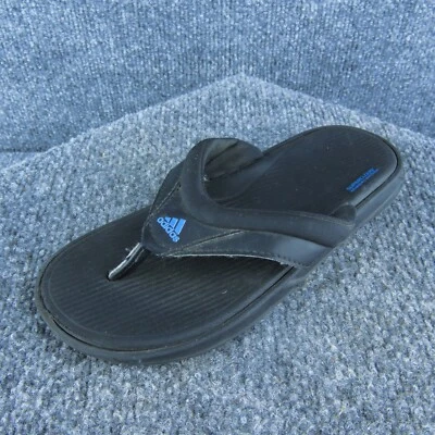 Sandália Adidas Masculina Flip Flop Tamanho Y 2 Média Preta Sintética Slip On - Imagem 1 de 4