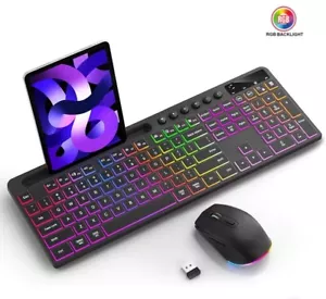 Wireless keyboard and mouse Full Zise With Phone Holder 2.4gHz - Picture 1 of 6