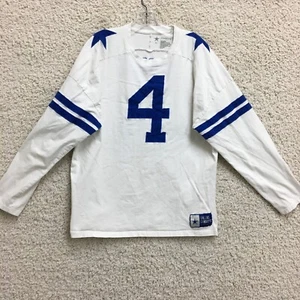 Dallas Cowboys Jersey Extra Large White Dak Prescott #4 Long Sleeve Cotton Mens - Picture 1 of 9