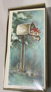 Neu im Karton 25 Mid-Century Markenzeichen Weihnachtskarten schmaler Jim-Stil Kunststück. Briefkasten präsentiert A - Bild 1 von 8