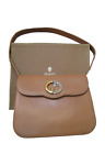GUCCI Vintage Shoulder Bag Purse GG Logo Saddle Hard Leather Italy 