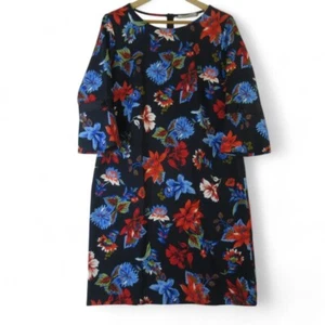 Betty Barclay Collection Black Floral Print Occasion Casual Dress UK 14 Preloved - Picture 1 of 24