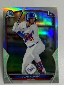 2023 1st Bowman Chrome JUAN ALONSO Lunar Glow Rookie Refractor #BCP-137 Dodgers - Picture 1 of 2