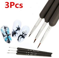 3 x Tiny Acrylic Nail Art Brush Decoration Pen Painting Drawing Tool AU