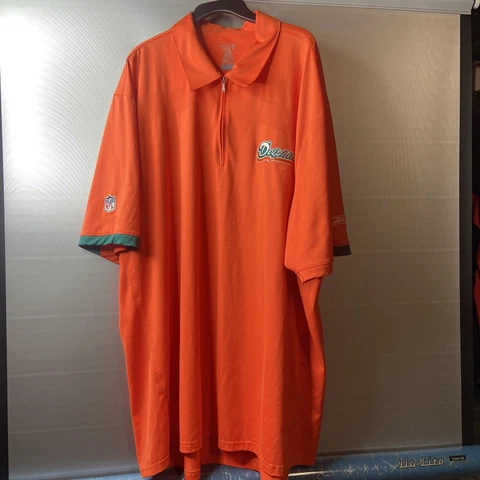 Miami Dolphins Reebok NFL 1/4 Zip Pullover/polo Short Sleeve Men’s 2XL Cover
