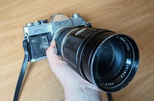Canon ftB analoge Kamera mit Auto Teleobjektiv Hanimex 200 mm - Bild 1 von 4