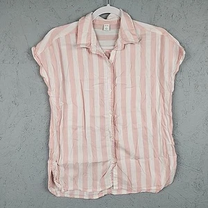 Camisa Antigua Azul Marino Para Mujer Pequeña Rosa Rayas Academia Ligera Exterior Clásica Y2K - Imagen 1 de 7