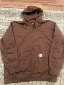 Carhart Rain Defender Coffee Brown 1/4 Zip Hoodie Size 2XL Tall - Bild 1 von 4