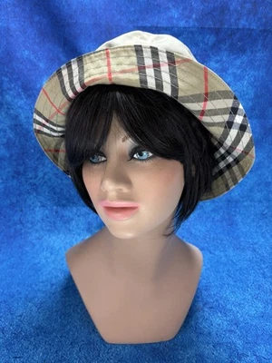 Винтажный BURBERRYS ведро шляпа Nova чек подкладка M (подходит маленький) Англии отлично б/у! - Изображение 1 из 4
