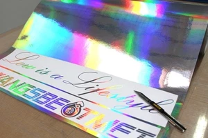 0,07 Mm Plottfolie Oilslick Holograma Plata Brillo Efecto Folie Adhesivo - Imagen 1 de 3